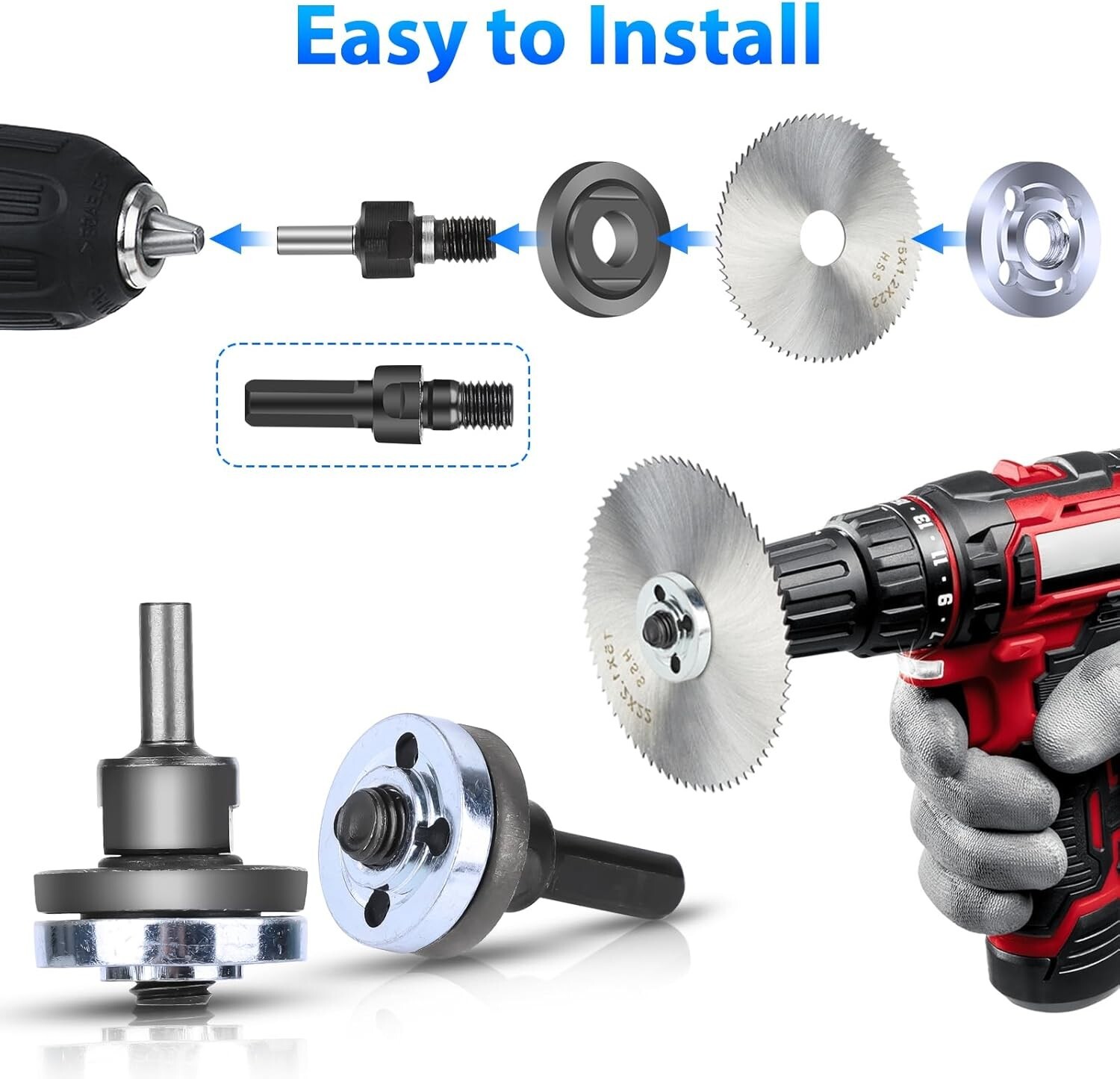 Angle Grinder Electric Drill Conversion Kit Flange Nuts w/ Connecting Rod Wrench