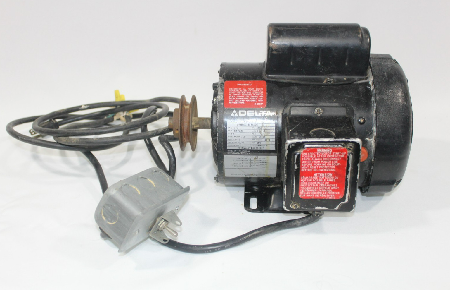Delta 34-444 MOTOR WITH ON/OFF SWITCH & PLUG READ Table Saw May Fit Others