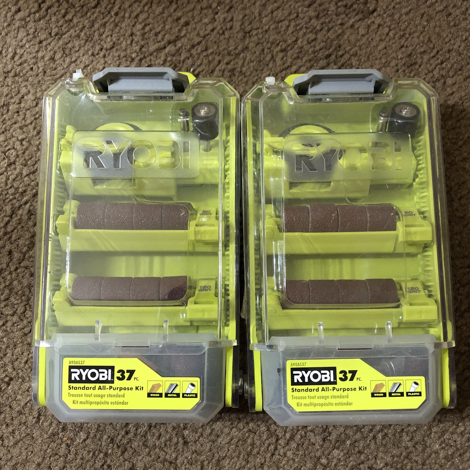 Ryobi Standard all-Purpose Kit 37pc each 2x for rotary tool dremel A90AS37