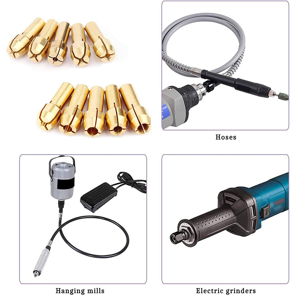 0.5-3.2mm Brass Collets Mini Drill Chuck Grinding Electric Chuck Set Rotary Tool