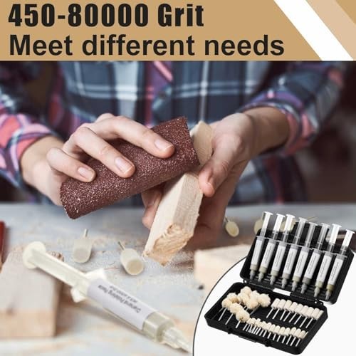 47 Pcs Diamond Polishing Kit – 36 Grinding Bits & 11 Oil-Based Lapping Paste, Ul