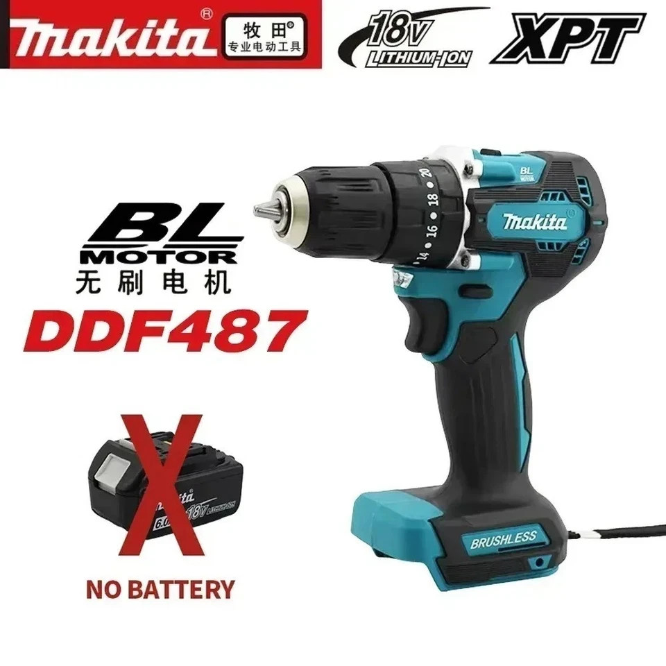 Makita DDF487 18V Cordless Brushless Driver Drill Impact Screwdriver