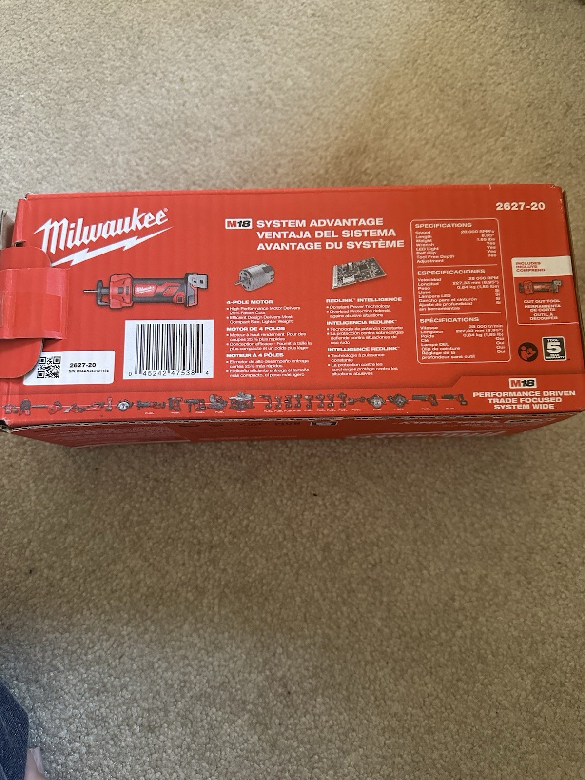 Milwaukee M18 Cut Out Tool Only