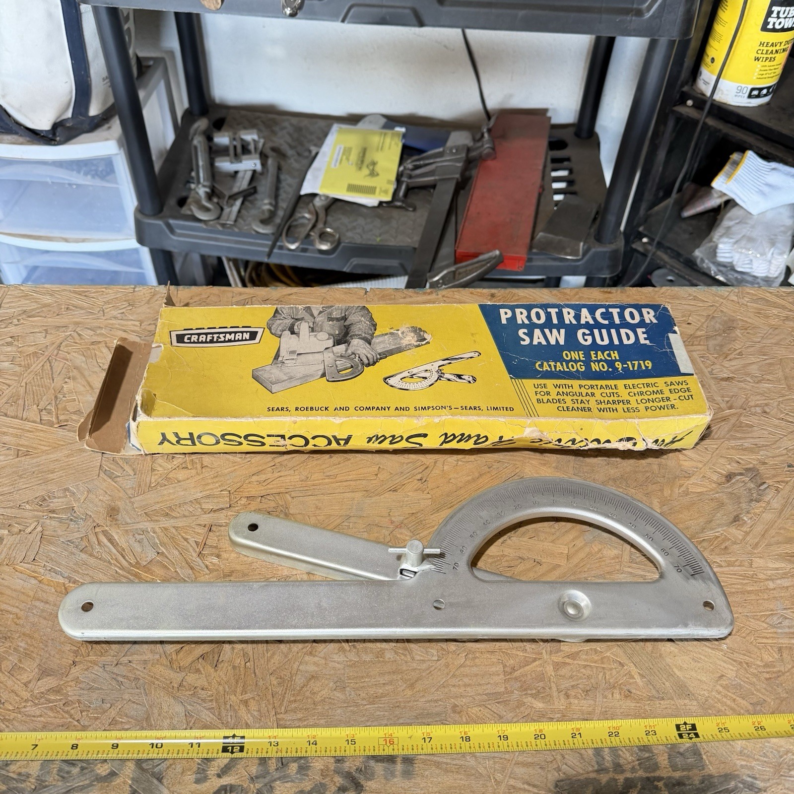 Vintage CRAFTSMAN Protractor Saw Guide NO. 9-1719 in Original Box Crown Logo