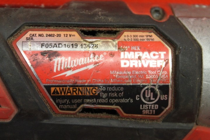 Milwaukee 2462-20 M12 HEX 1/4” Impact Driver 12V (SPG065190) Tool Only