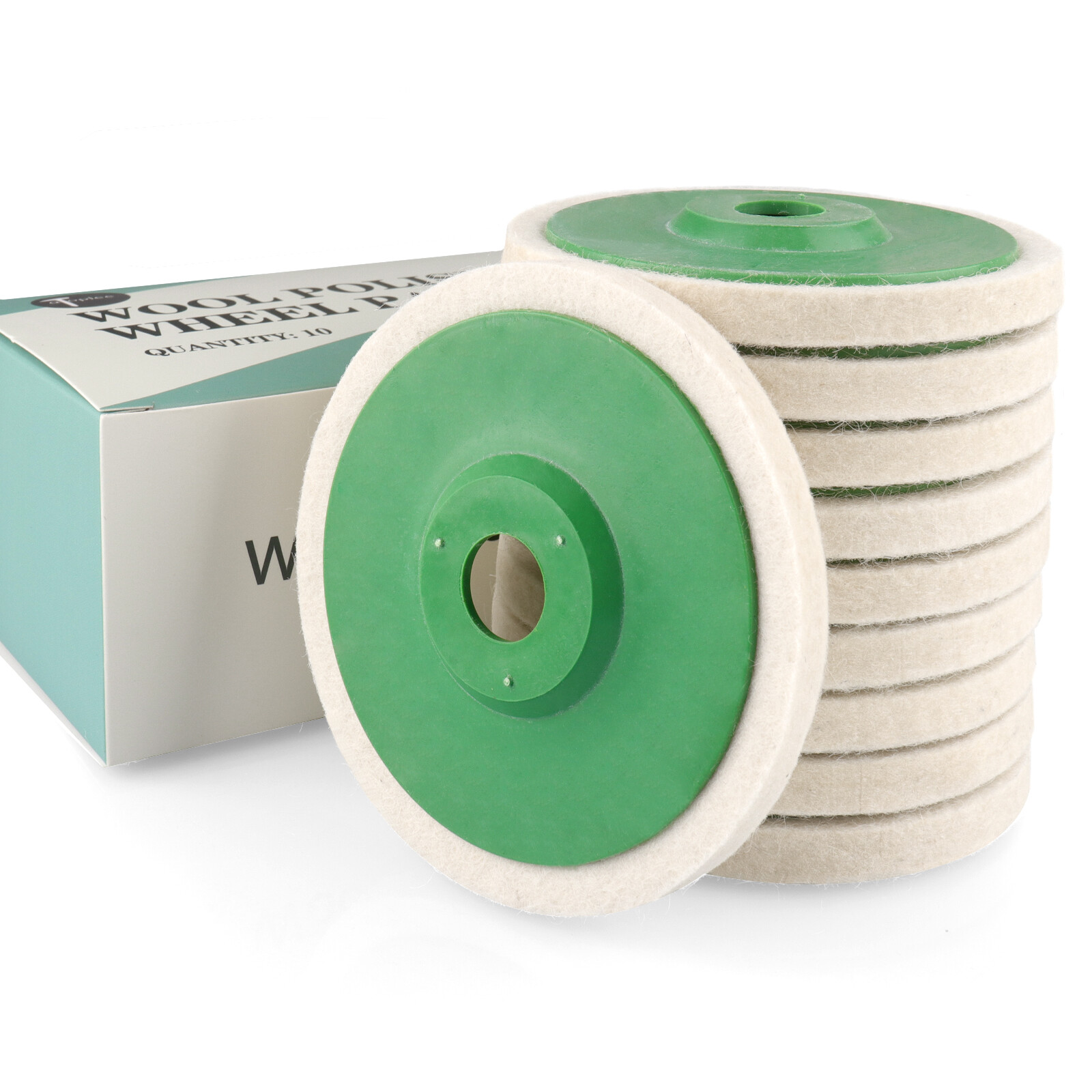 10 Pack 4&Prime; Wool Polishing Discs for Angle Grinder Finishing Wheel Buffing Pads