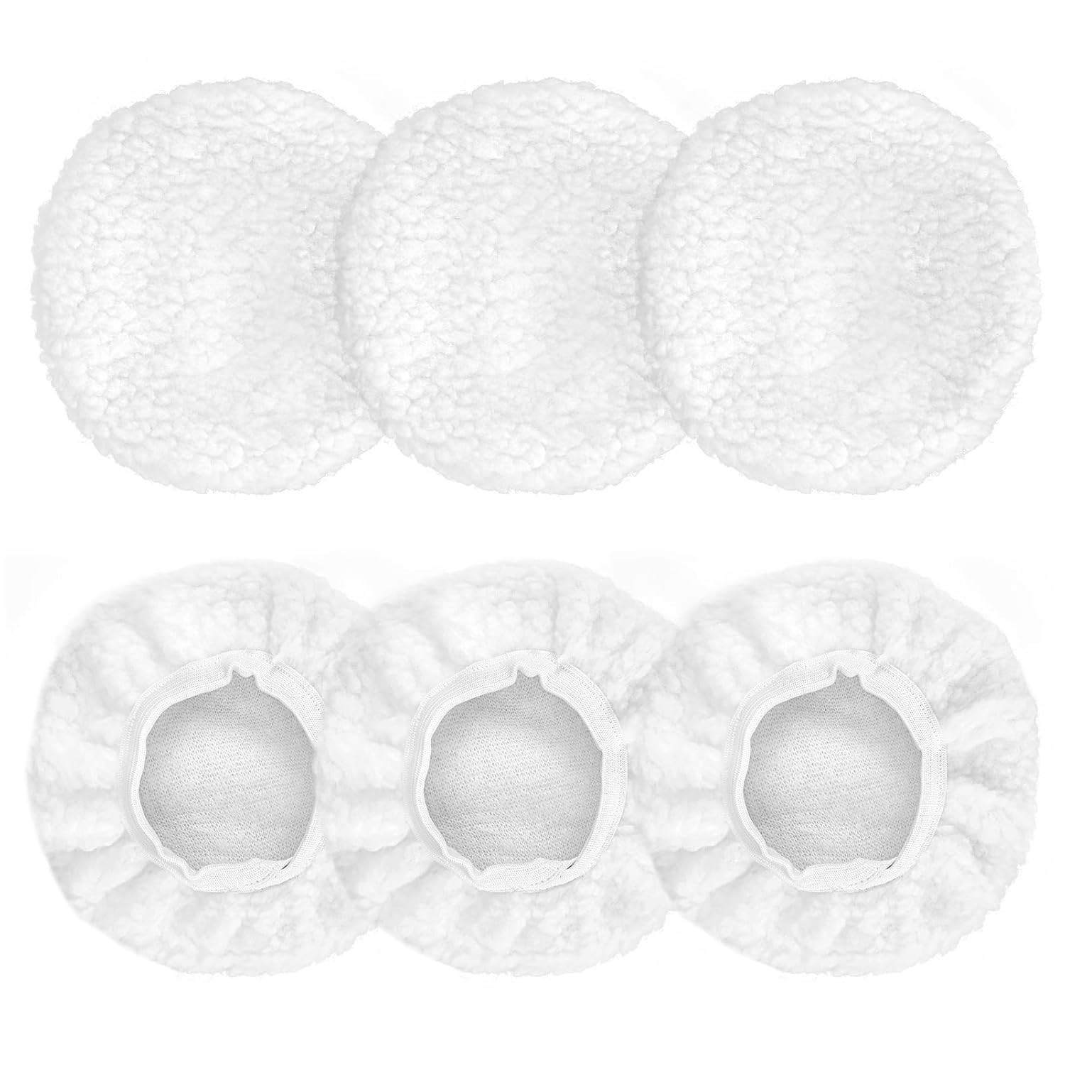6 Pcs Car Polishing Bonnet Buffing Pad Car Buffer Polisher Waxer Covers Wheel