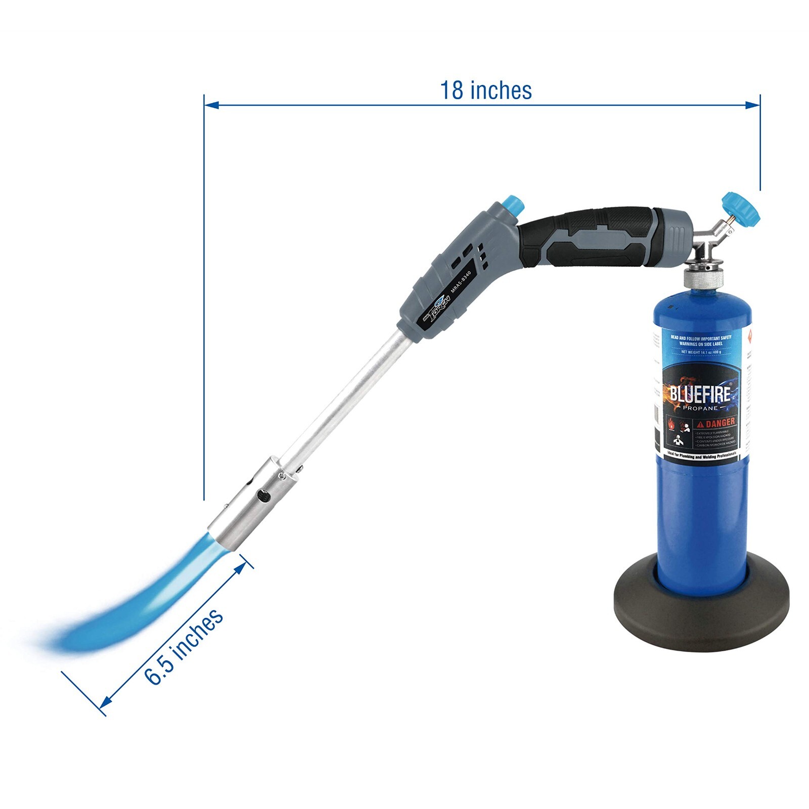BlueFire 18“ Propane Grill Torch Charcoal Starter Free Fuel Gas Cylinder Base