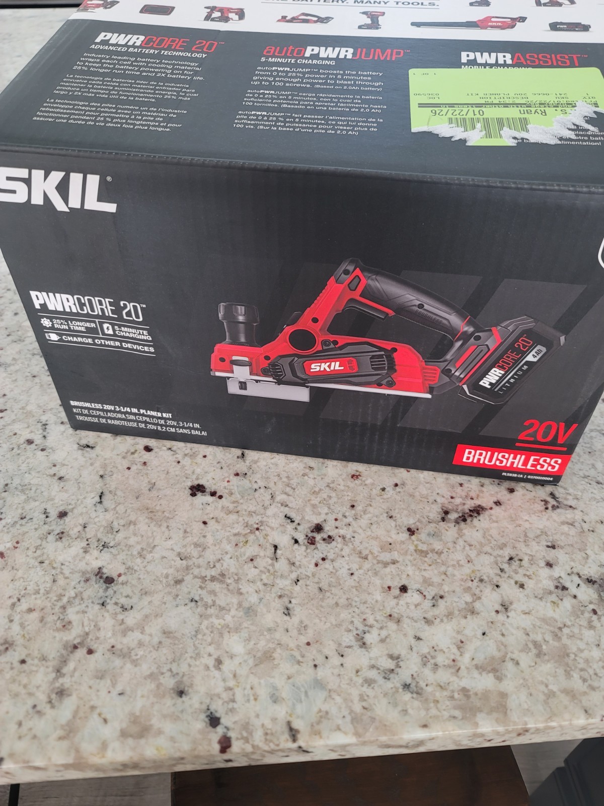 Skil PL593801 20V PWRCORE 20 Brushless 3-1/4&Prime; Cordless Planer charger battery