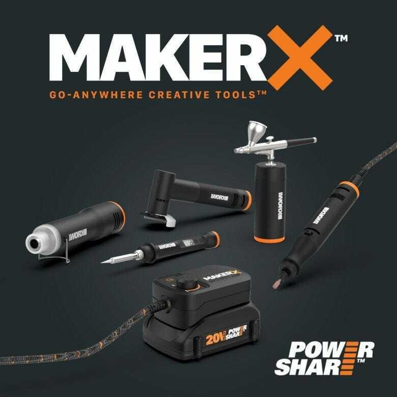 WORX WX988L 20V (2) PC MAKERX Combo: Rotary Tool + Wood/Metal Crafter
