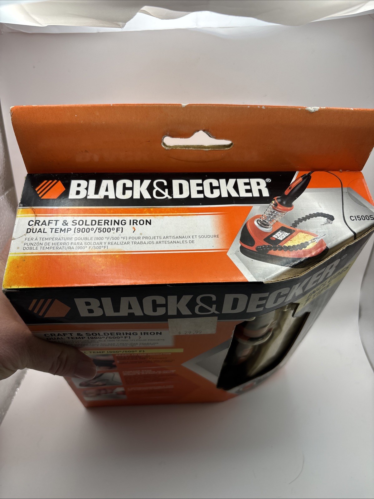 Black & Decker Craft & Soldering Iron Dual Temp 900/500 w/7 Tips/Base C15005 NOS
