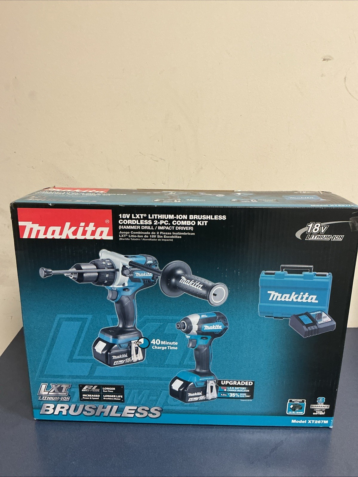 Makita 18V LXT Lithium‑Ion Brushless Cordless 2‑Piece Combo Kit (XT267M)