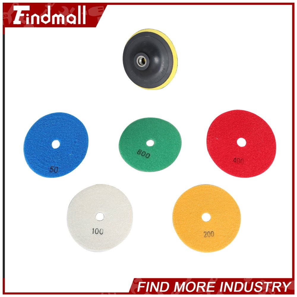 Findmall 6 Pack 5&Prime; Diamond Concrete Polishing Pads Wet Dry Polishing Pads Set