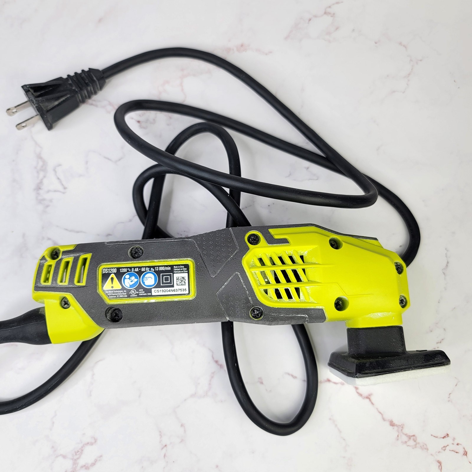 Ryobi Detail Sander 0.4 Amp Corded DS1200 Hand Triangle Corner Edge Diablo