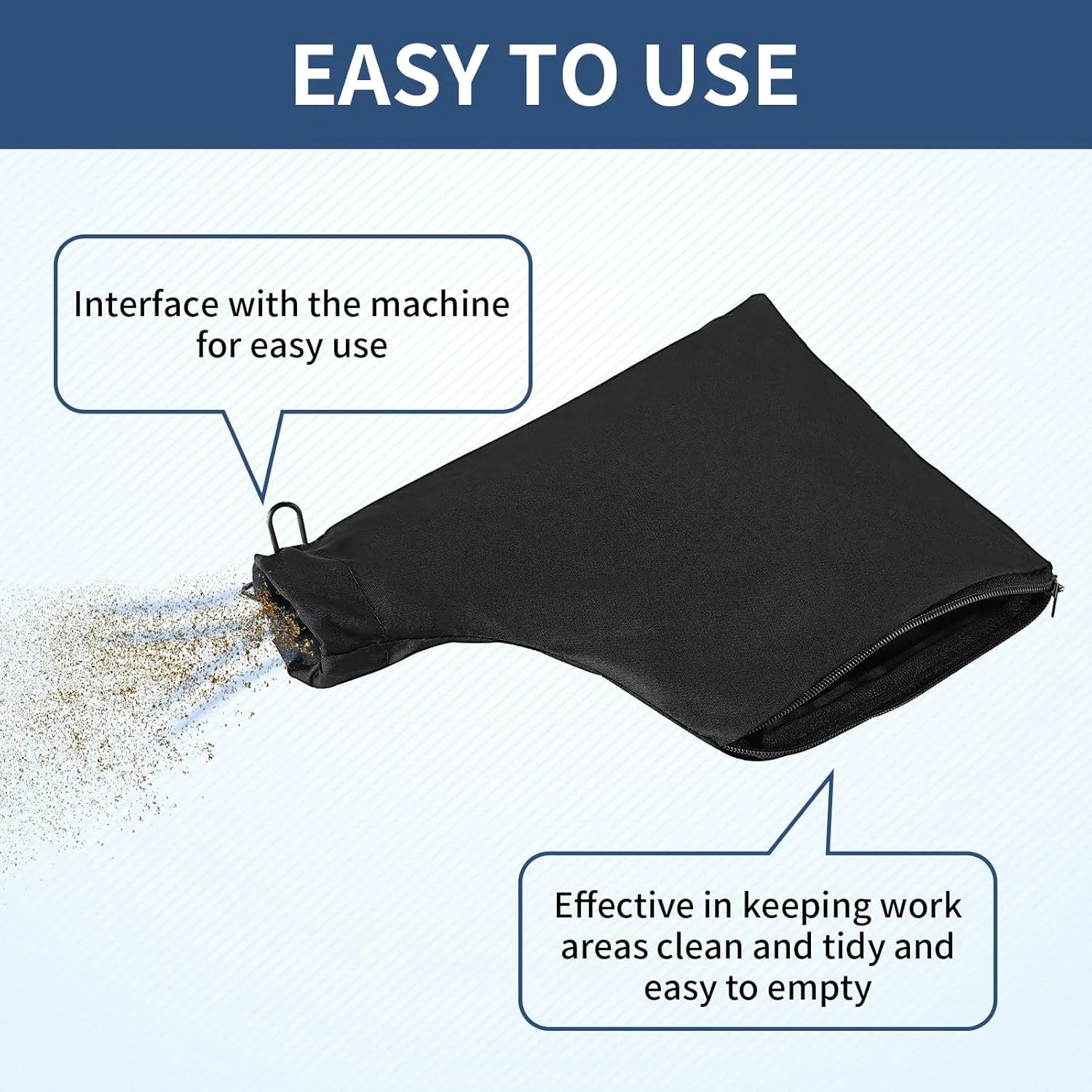 Miter Saw Dust Bag for 255, 2 Pack Dust Collector Bags with Zipper and Wired Adj