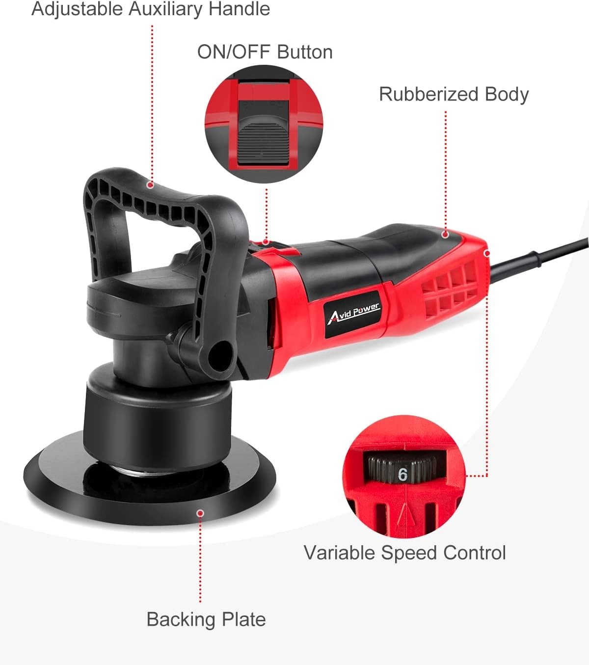 Versatile 6-Inch Electric Polisher for Car and Wood Detailing – Easy Operation