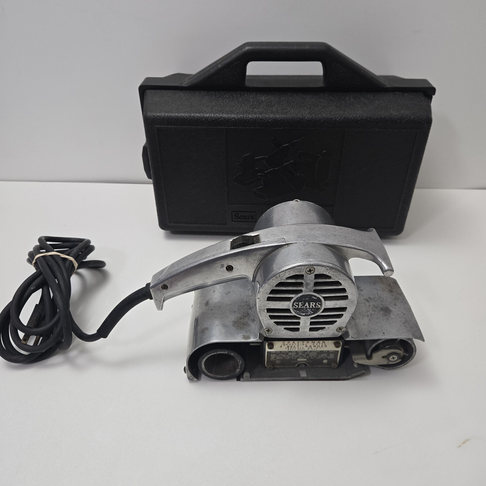VINTAGE SEARS/CRAFTSMAN #315.22590 6.A 3/4-HP 3&Prime;X 21&Prime; BELT SANDER TESTED CASE