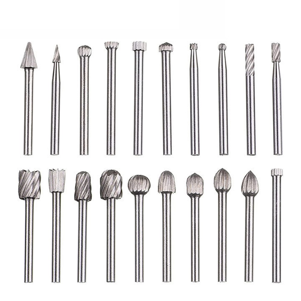 1/8&Prime; Tungsten Carbide Rotary Burr Bit Set Cutting Carving Burrs for Dremel Tool