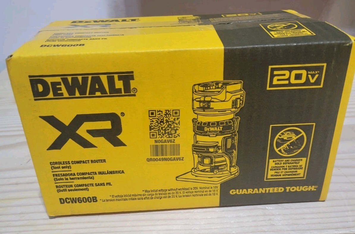 DEWALT 20V Max XR Brushless Compact Router – DCW600B Tool Only New In Box