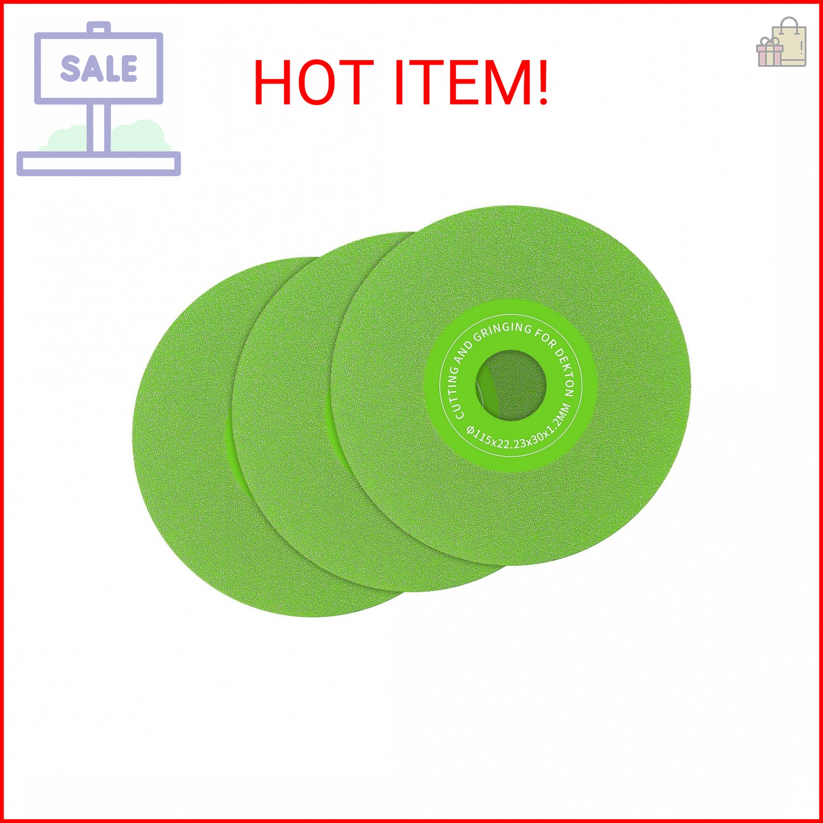 LOZLIN Diamond Blades 3PCS 4.5&Prime;(115 * 22.23mm) Diamond Grinding & Cutting Discs