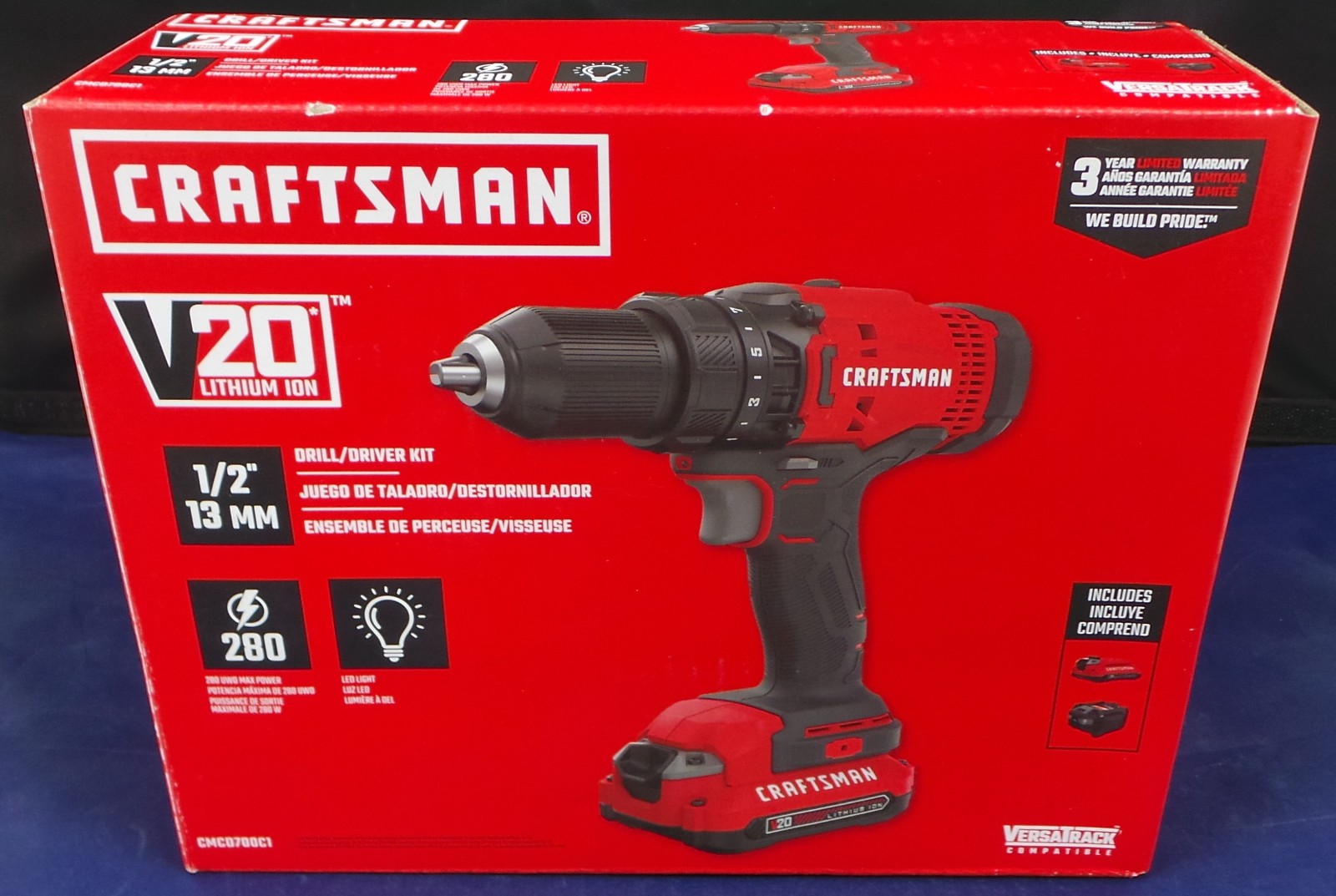 CRAFTSMAN CMCD700C1 V20 20V Cordless Drill Driver Battery & Charger BRAND NEW
