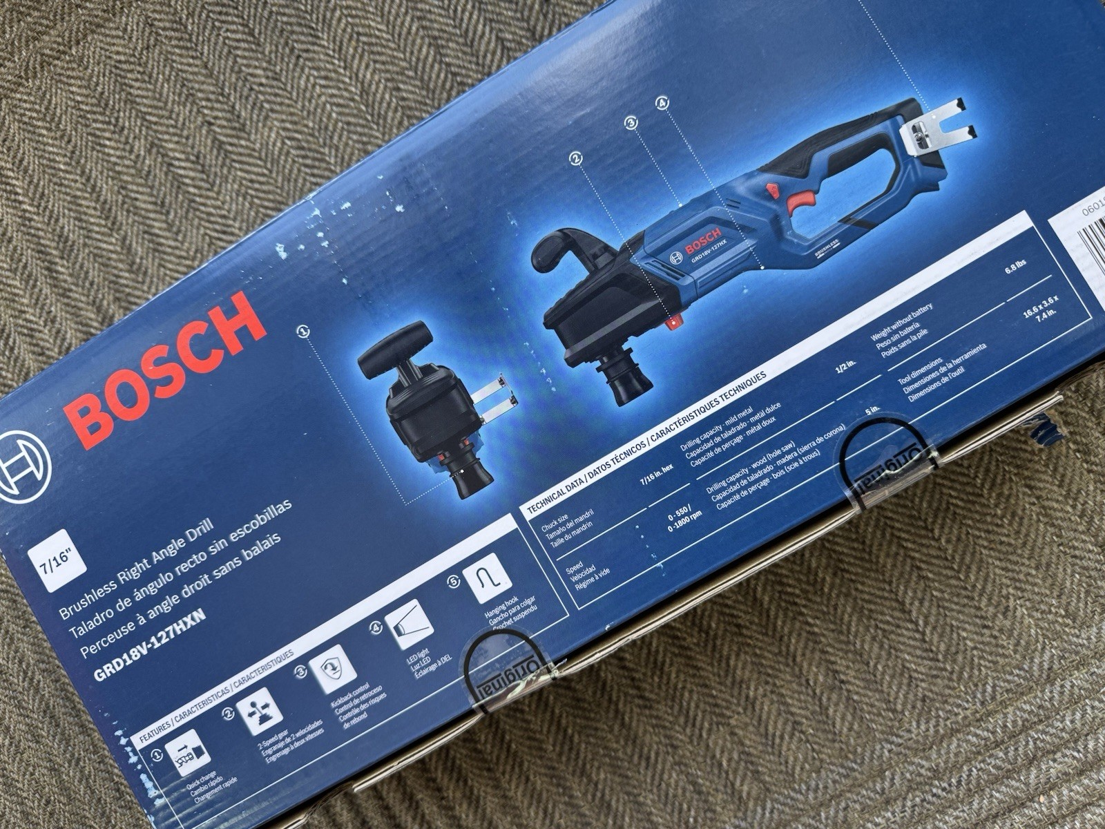 BOSCH GRD18V-127HXN 18V 7/16 In. High Torque Right Angle Drill
