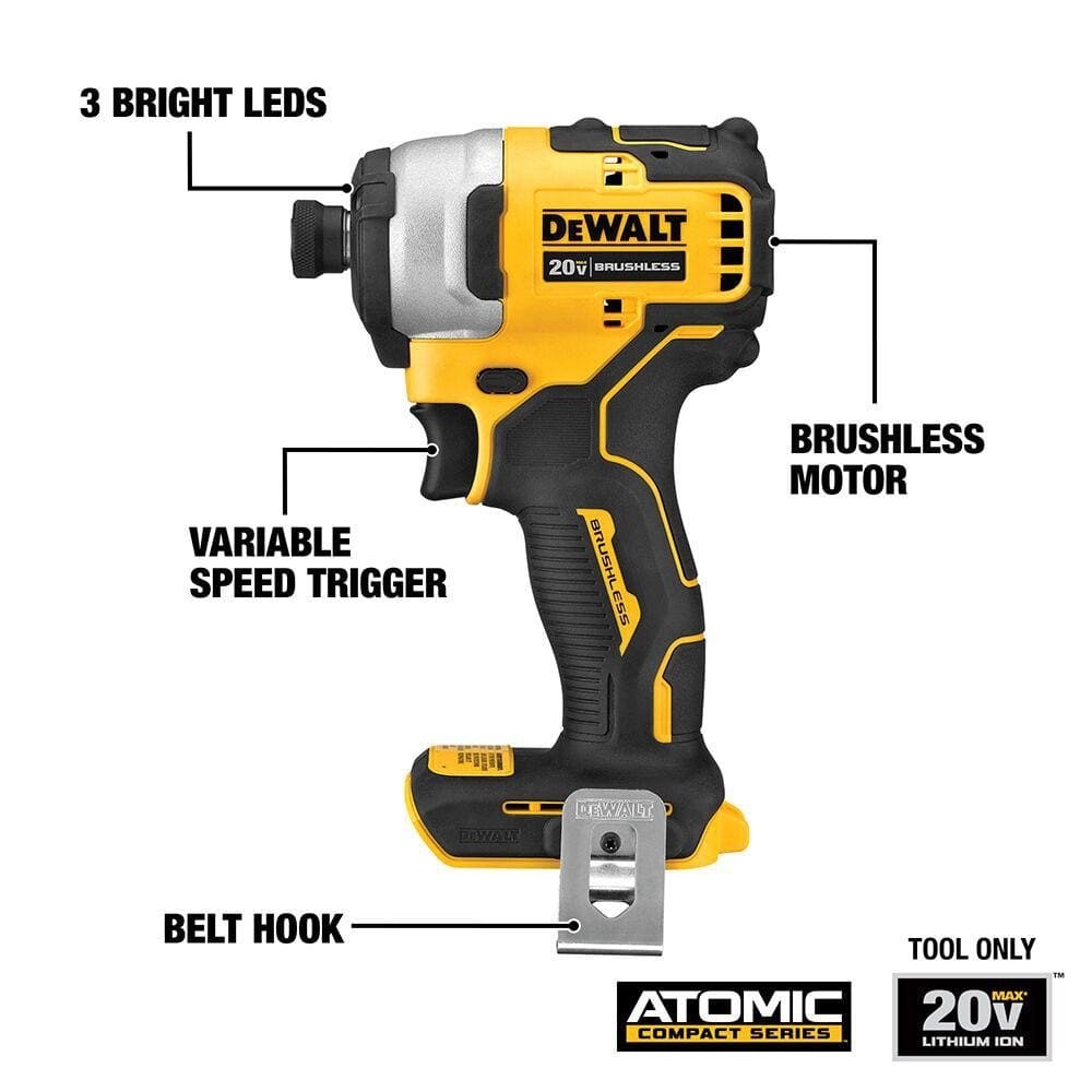 DEWALT ATOMIC 20V MAX 2-Tool Cordless Combo Kit with Batteries and Bag