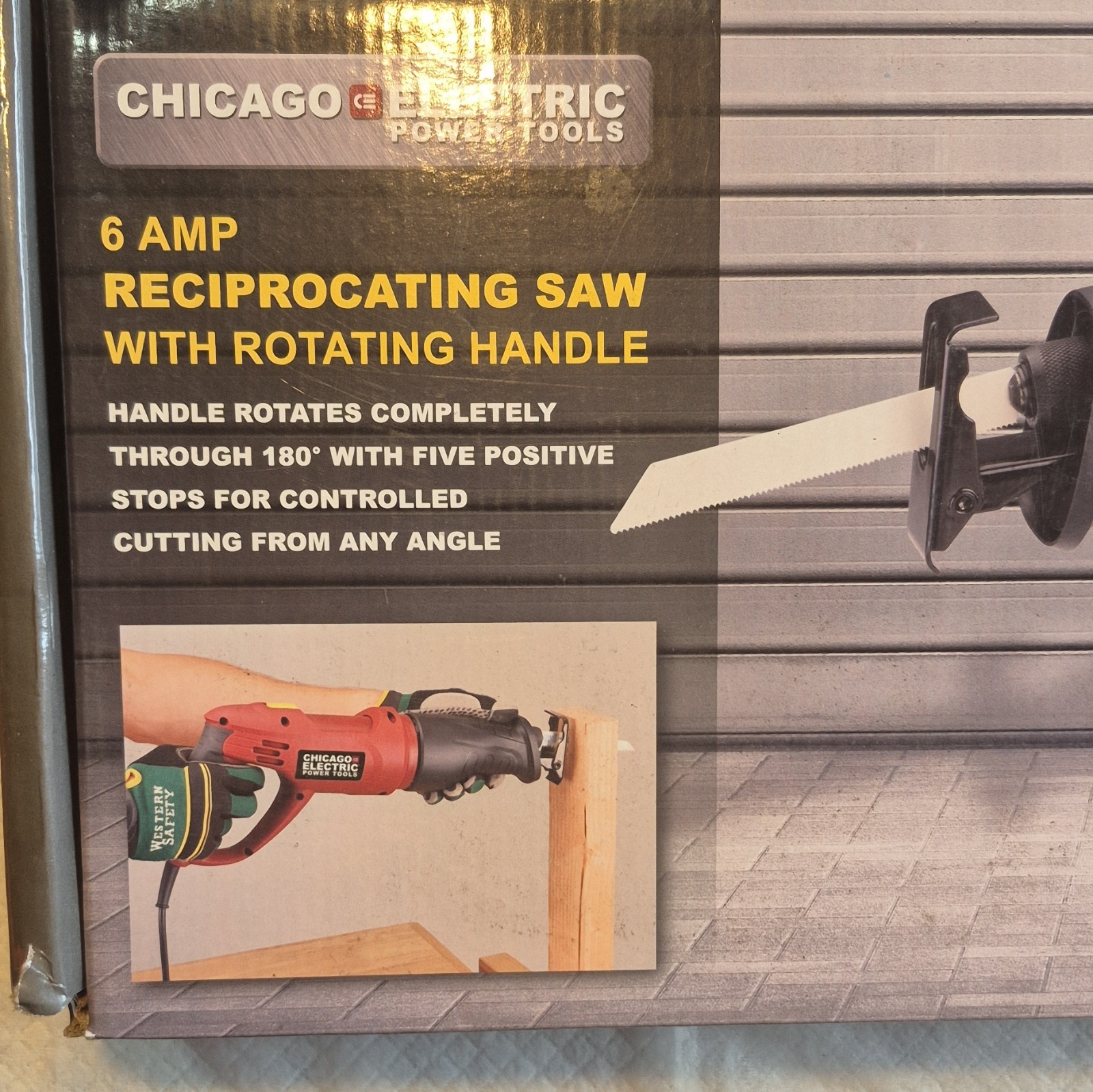 Chicago Electric Power Tools 6 Amp Corded Reciprocating Saw Rotating- Saw Blades