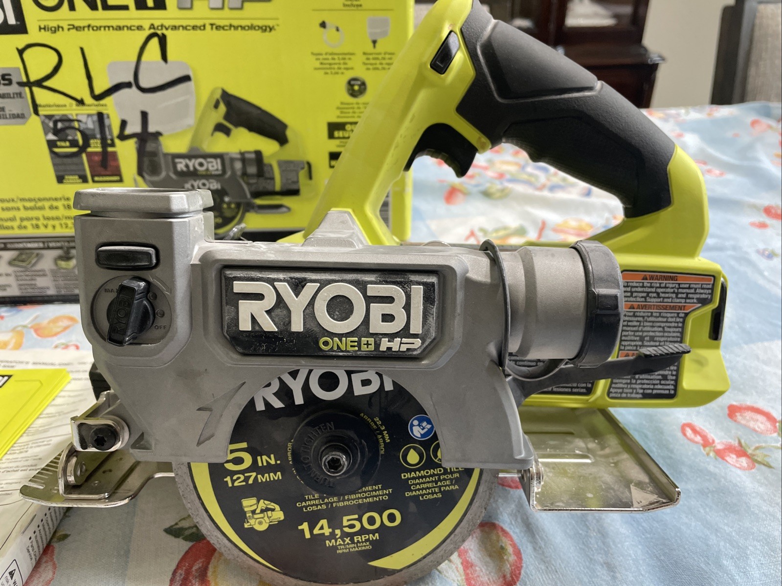 Brand New Ryobi 18V Brushless 5&Prime; Handheld Tile/Masonry Saw PBLHTS01B (Tool Only)