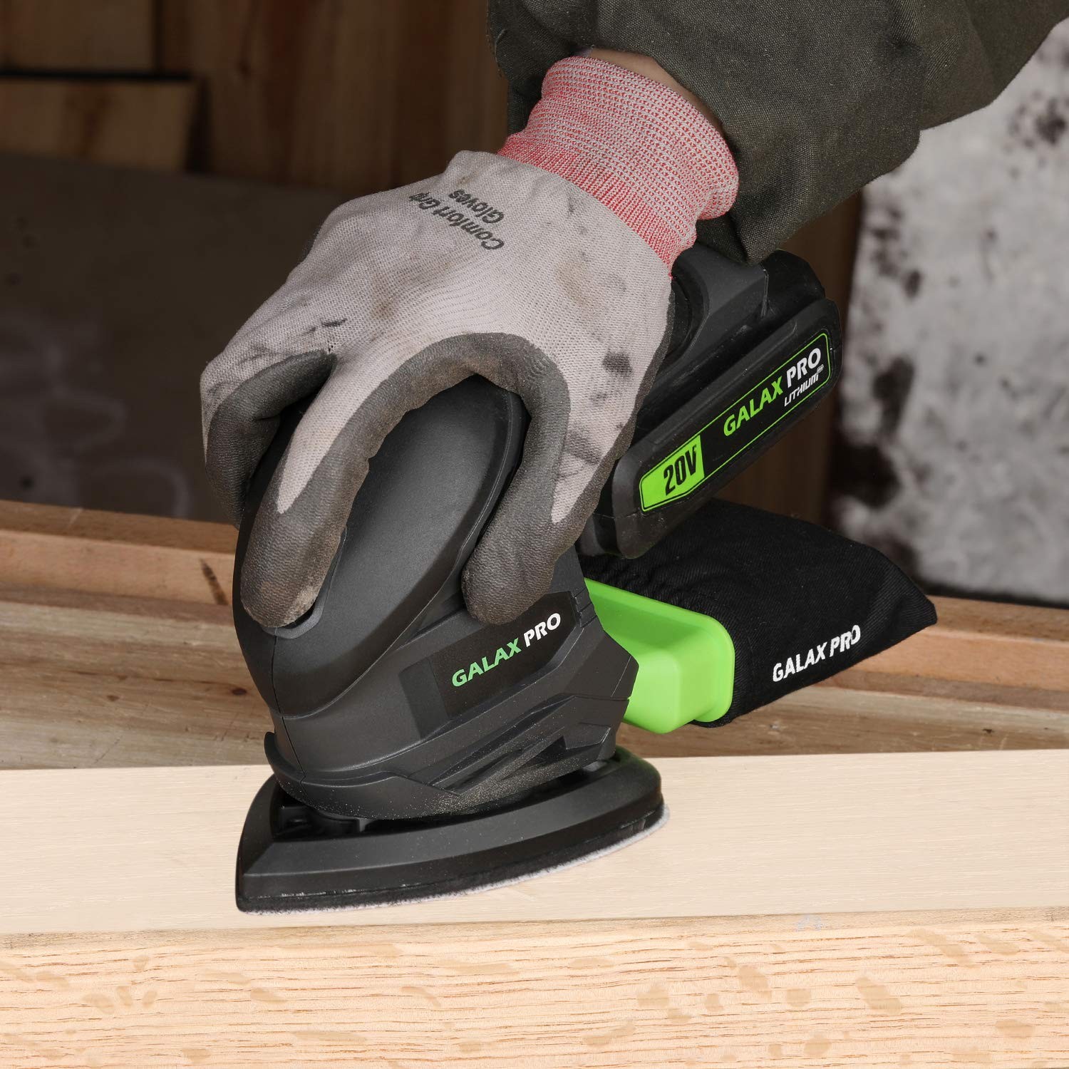 Cordless Detail Sander 20V, 20Pcs Sandpapers,12000 RPM Sanders with Dust Coll