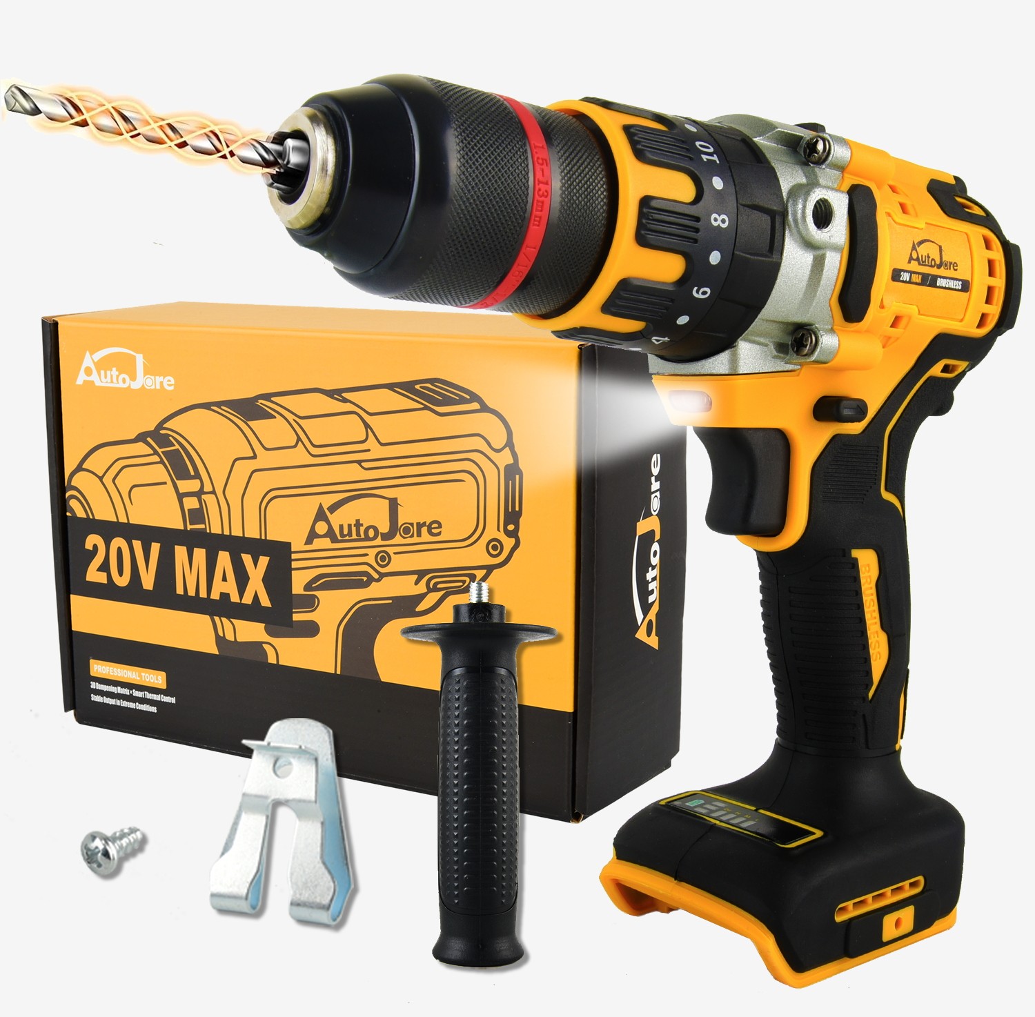 1/2&Prime; Cordless Drill Driver for Dewalt 20V Battery, Brushless Compact Drill Tool