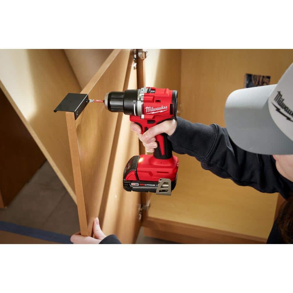 Milwaukee 1/2 in Compact Drill & Impact Driver W/ 2x 2Ah Batteries, Charger, Bag