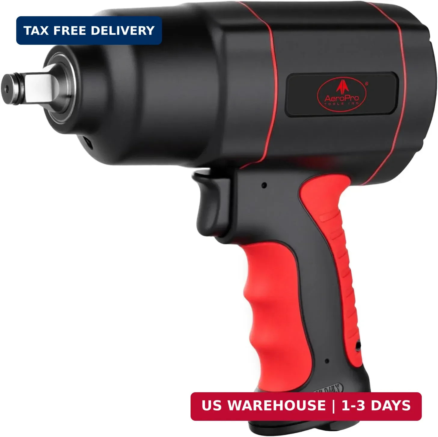 AEROPRO TOOLS 1/2-Inch Air Impact Wrench, Twin Hammer, 1200FT-LBS, 7500RPM, High