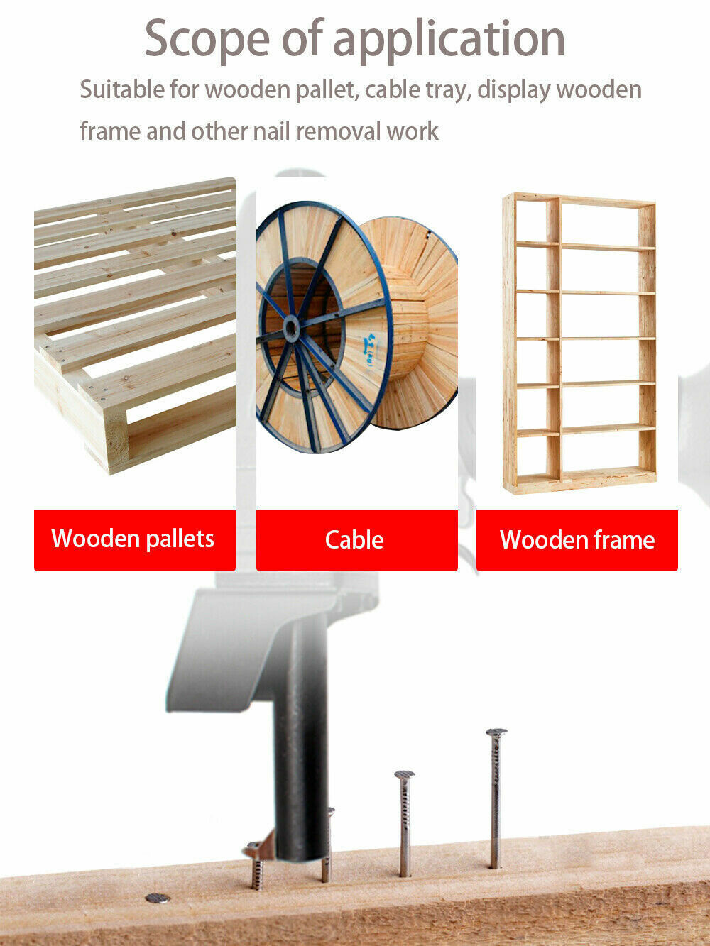 Pneumatic Nail Puller Wood Plank 1.7-3.5MM Air Nail Remover 0.45-0.75Mpa