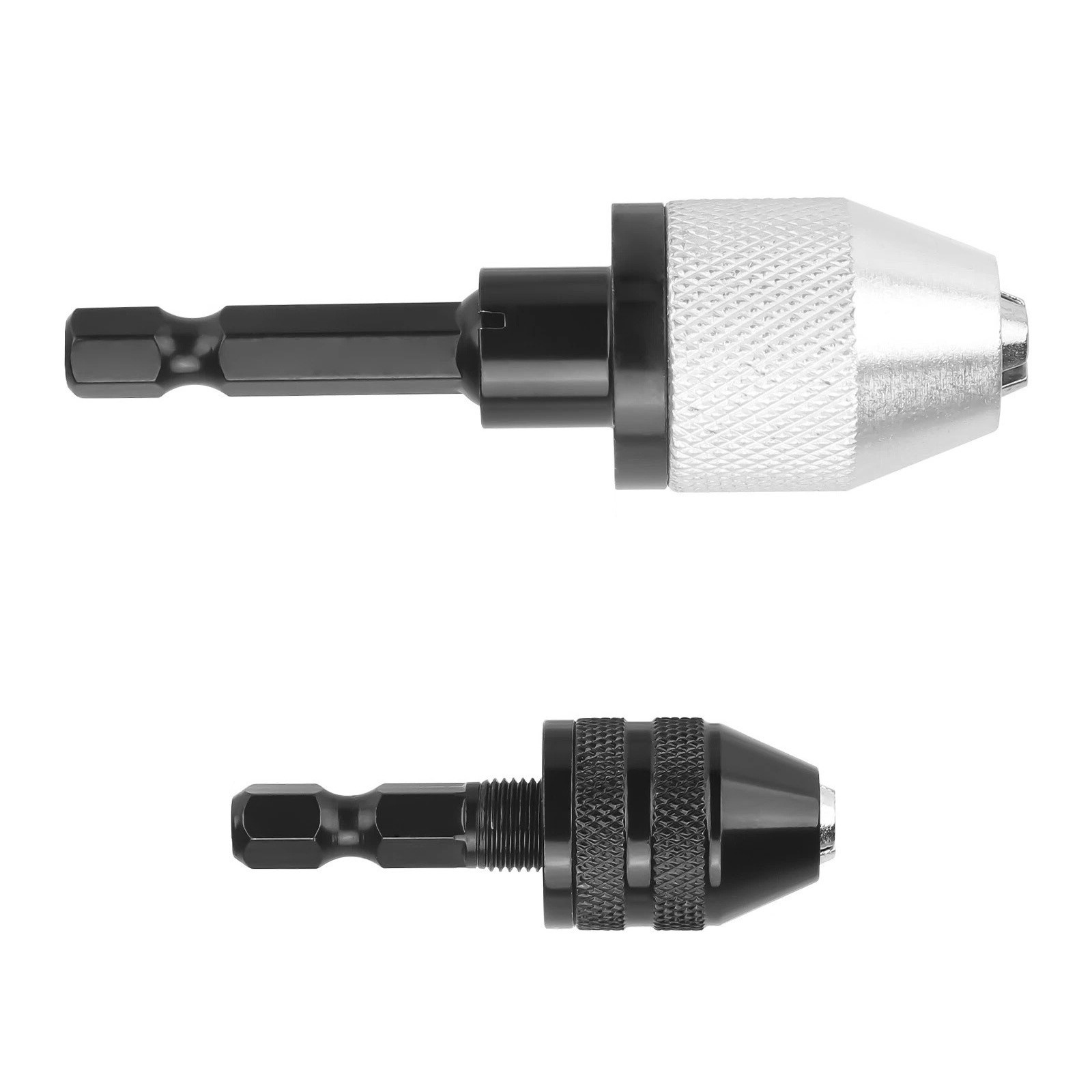 2x Keyless Chuck Converter Adapter 1/4&Prime; Hex Shank For Drill Screwdriver Tool
