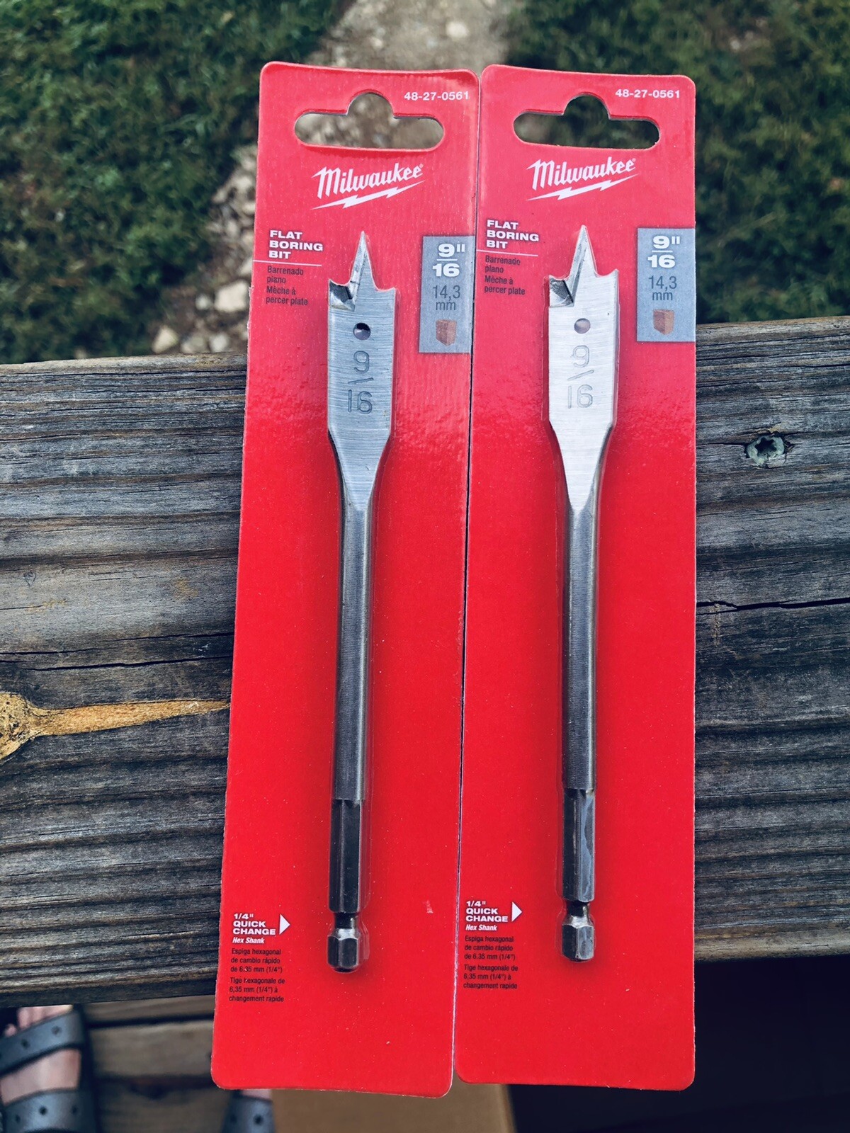 Milwaukee 48-27-0561 Flat Boring Bit, 9/16in x 6in Lot of 2
