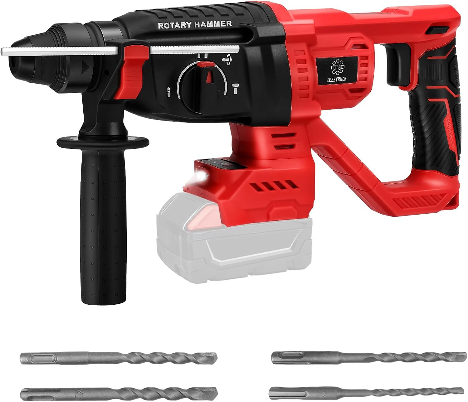 Powerful Cordless Rotary Hammer Drill – 4 Modes, 3J Impact, 360° Handle