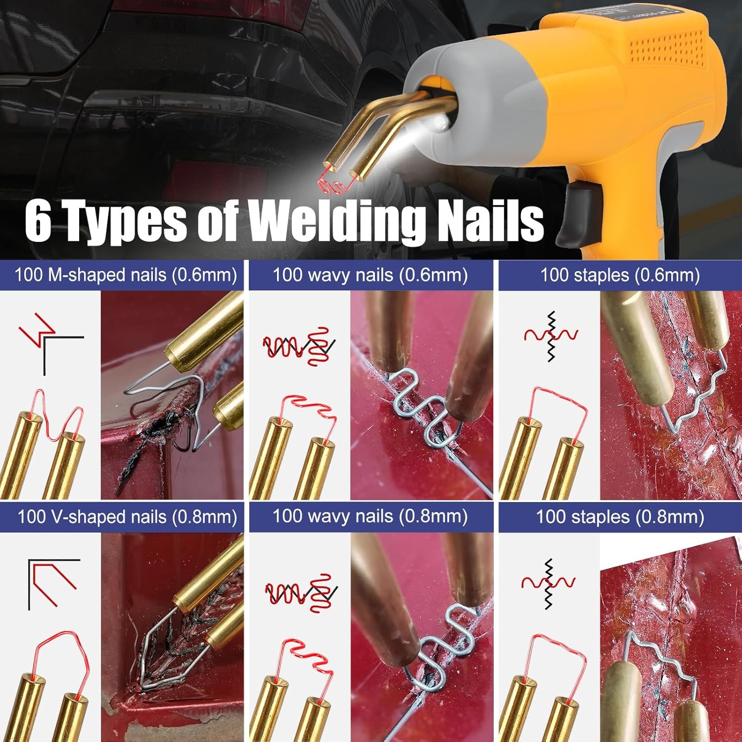 Plastic Welder Gun Kit Soldering Tool Car Bumper Repair for Dewalt 20v Battery