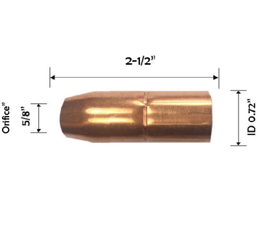 Nozzles 5/8&Prime; 169-726 169726 Flush-Tip Miller M25/M40 & Hobart Guns Replacement