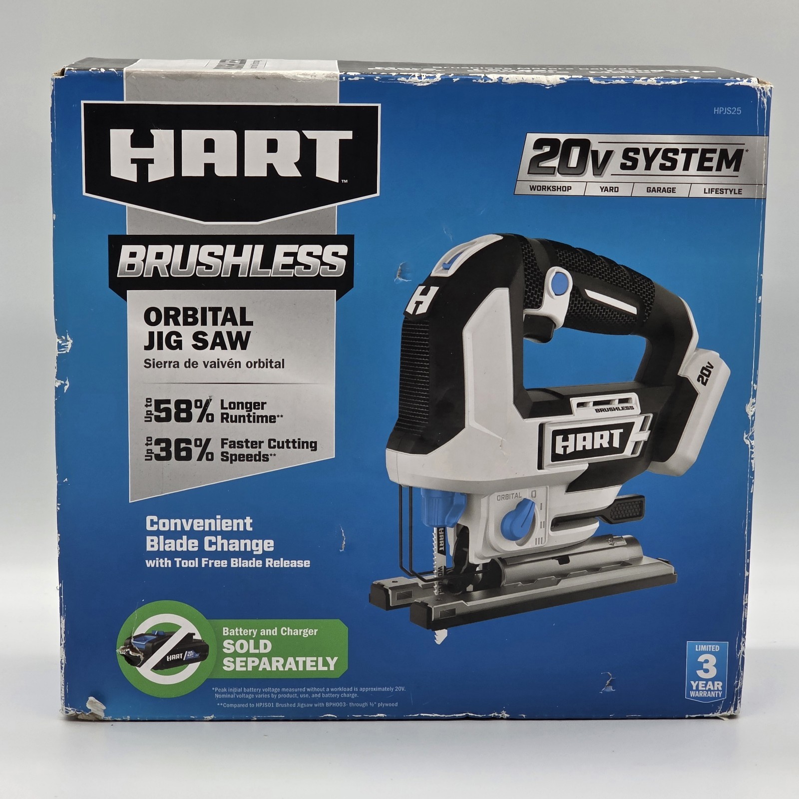 NEW HART 20V Brushless Orbital Jig Saw 20 Volt (Tool Only-Battery Not Included)
