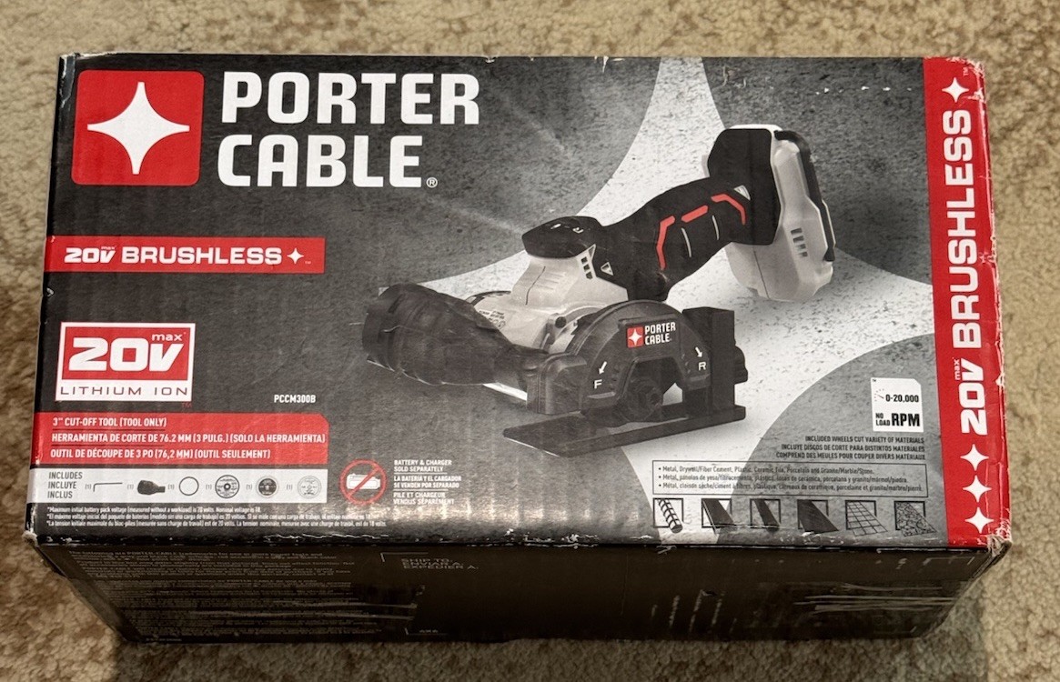 PORTER CABLE 20V MAX 3&Prime; BRUSHLESS CUT OFF TOOL ONLY PCCM300B NEW IN SEALED BOX