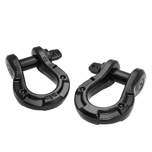 Shackles 3/4&Prime; D Ring Shackle (2 Pack) 77,000Ibs(35T) Break Strength with Black