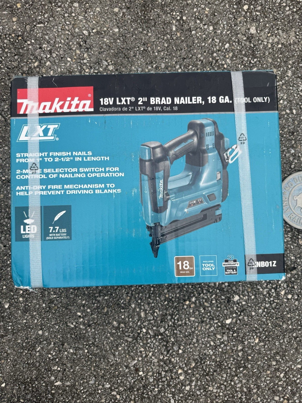 Makita XNB01Z LXT 18V 18-Gauge Cordless Brad Nailer 2&Prime; Tool Only New