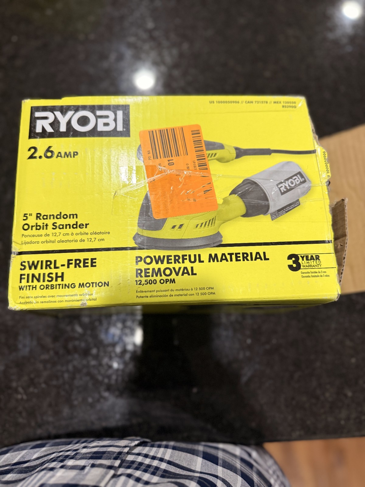 RYOBI RS290G 2.6 Amp Corded 5 in. Random Orbital Sander – 12,500 OP