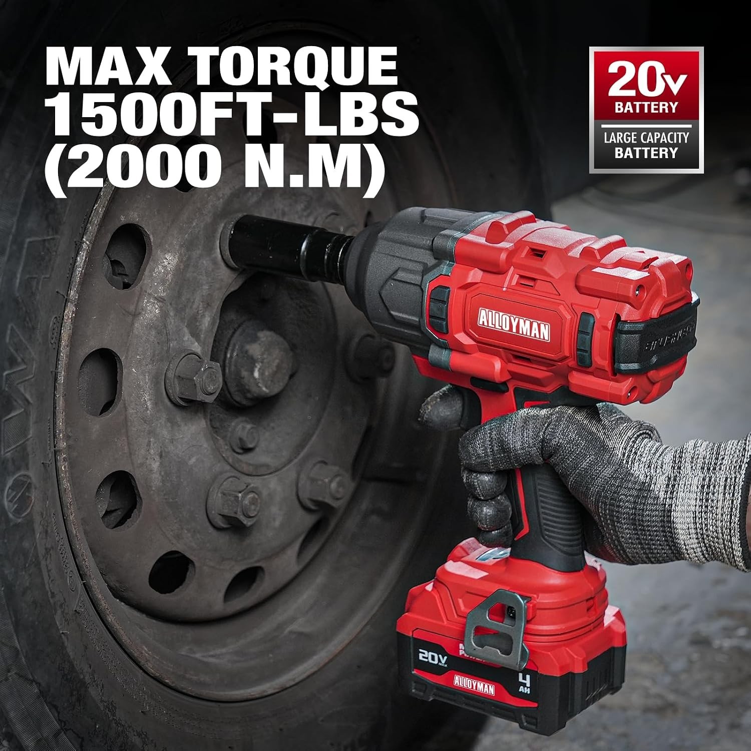 Heavy-Duty 1500 FT-LBS Brushless Cordless Impact Wrench with Adjustable Speed