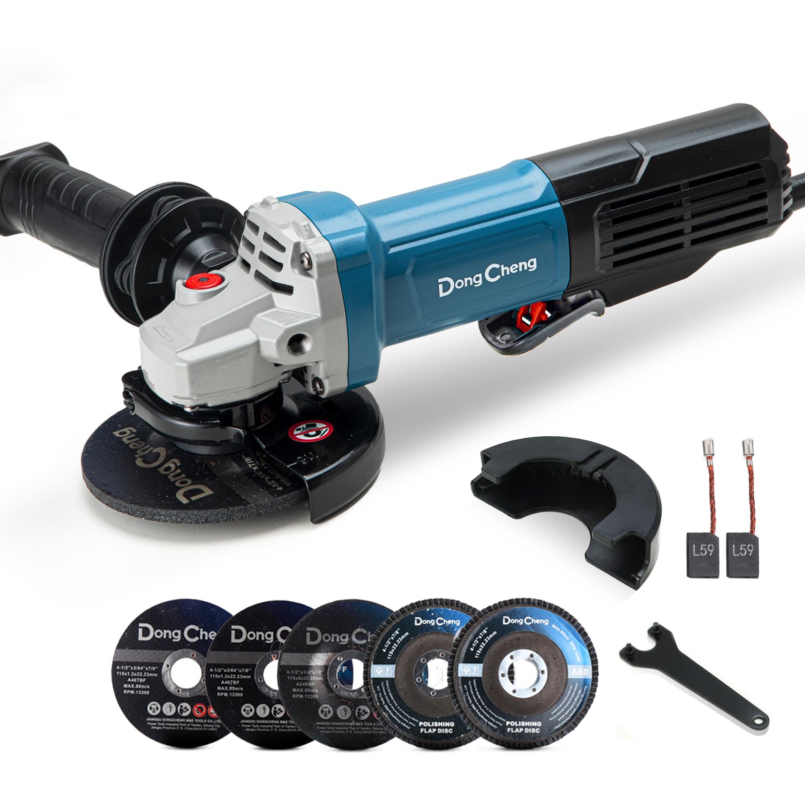 DongCheng 9.2 Amp Power Angle Grinders, 4-1/2 in., 11800RPM, Tool-Free Guard,…