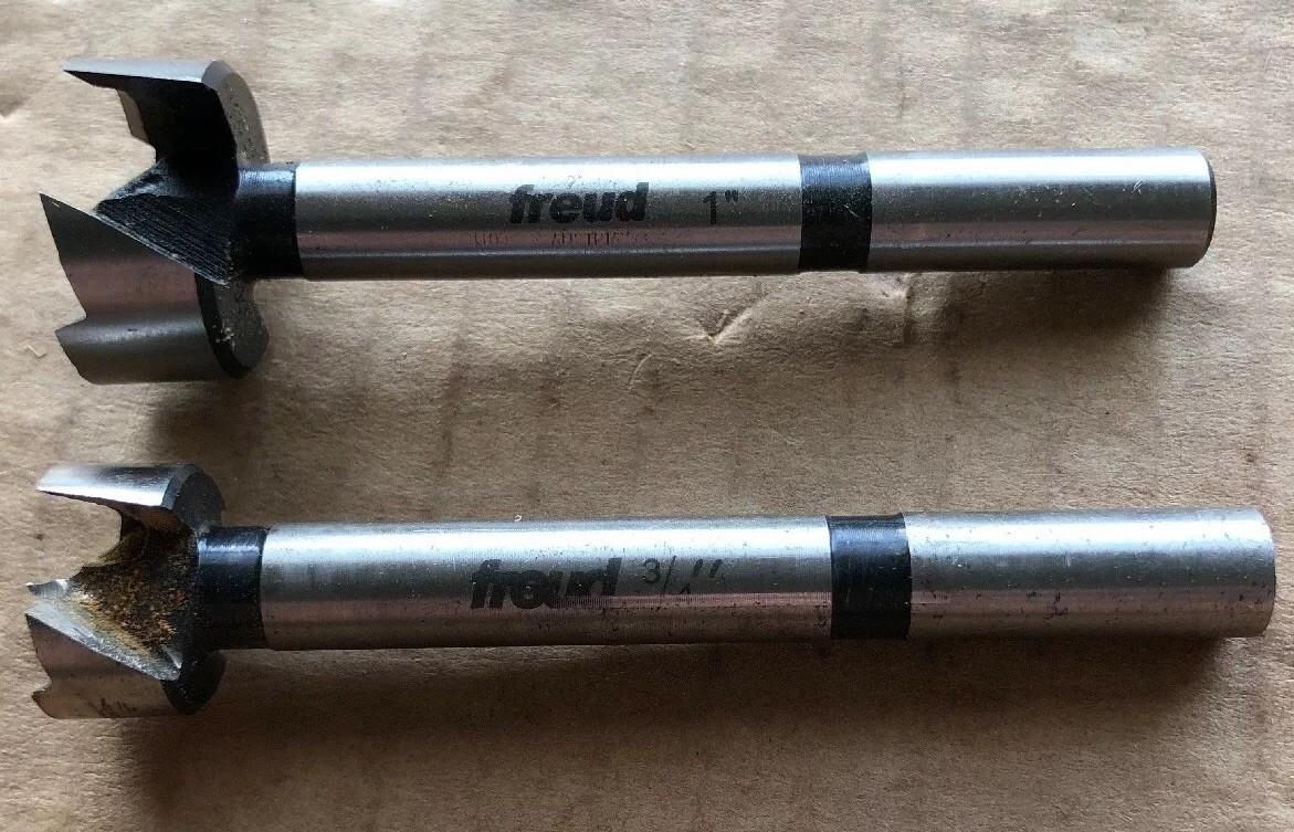 Freud-Precision Shear New1” & Used-3/4”Shank Serrated Edge Forstner Drill Bits