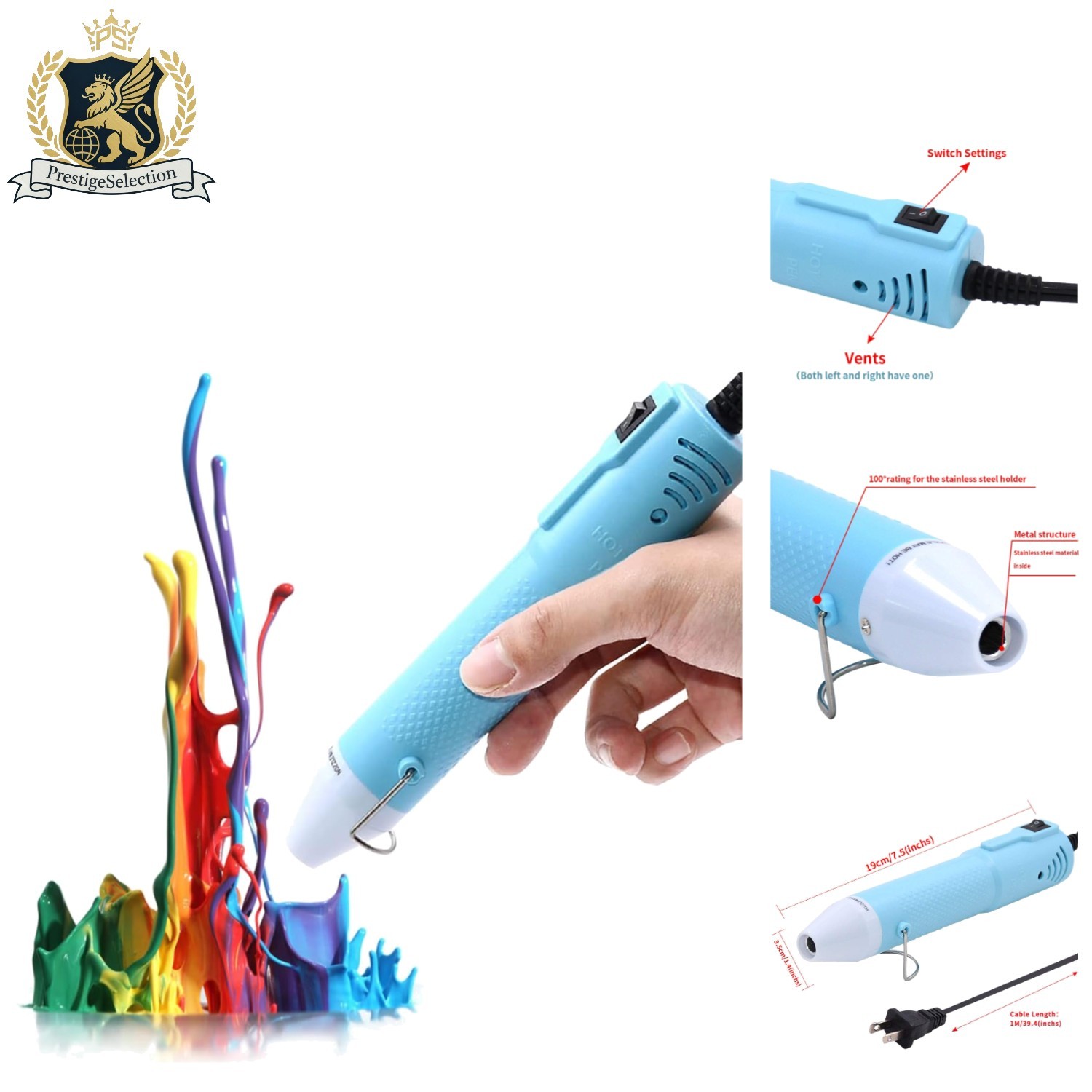 130W Electric Heat Pen with Safety Features – Perfect for Epoxy Art Projects