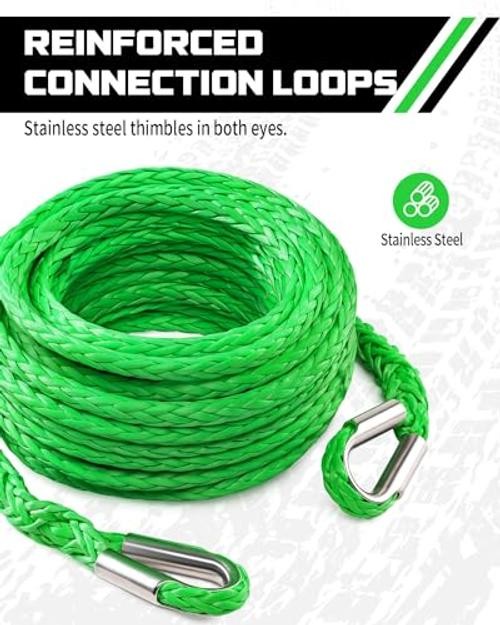 Winch Rope Extension, 3/8 » x 50ft 26,500 Lbs | 3/8 Inch x 50 Feet Green