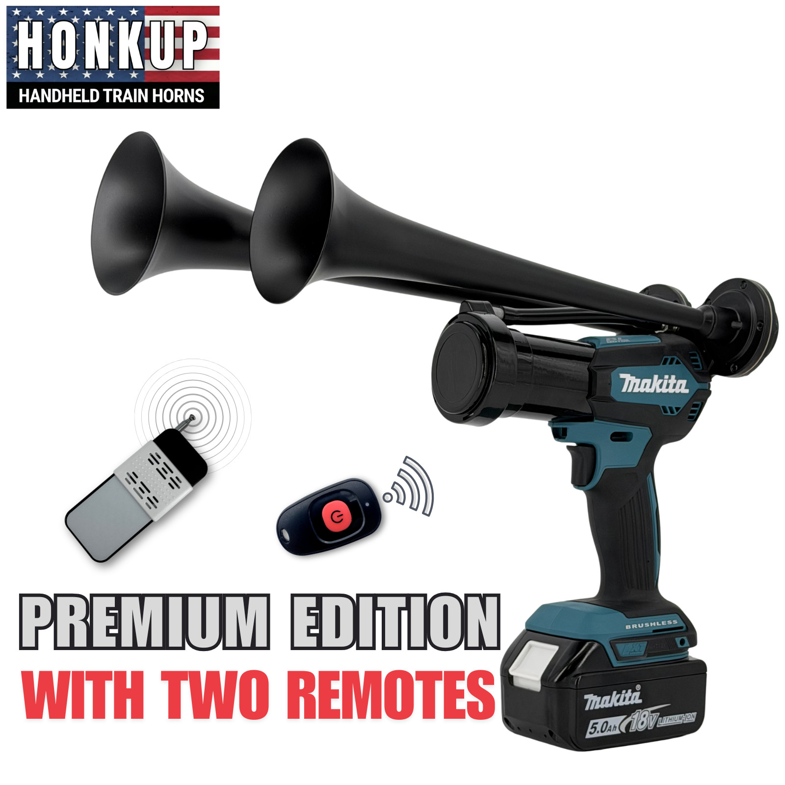 Premium Makita Impact Handheld Train Horn | Full Kit + Two Remote Controls